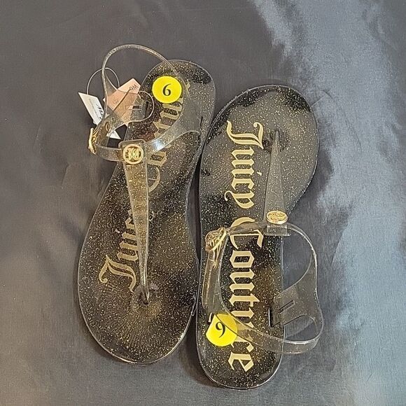 BRAND NEW JUICY COUTURE ANKLE STRAP SPARKLY THONG SANDAL - Picture 13 of 14